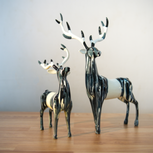 Luxury Ceramic Deer Sculpture Set (Set of 2)