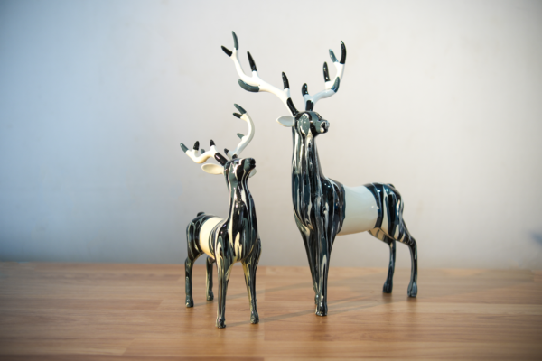 Luxury Ceramic Deer Sculpture Set (Set of 2)